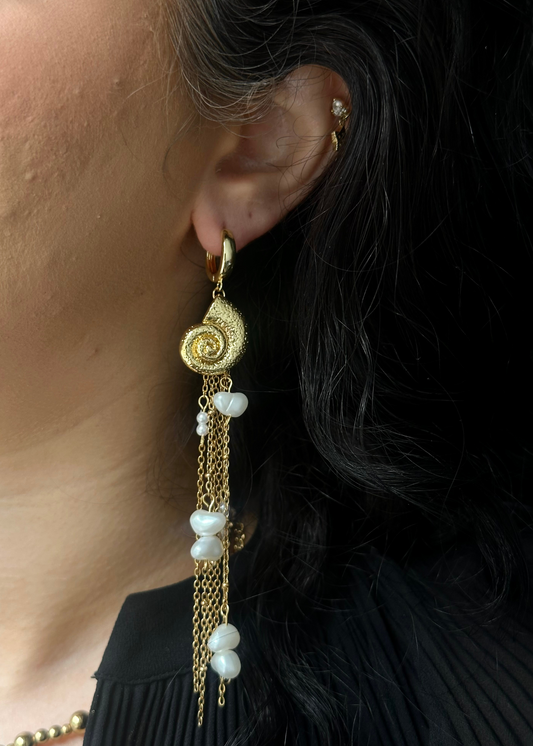 Cordelia Shell Huggie Earrings