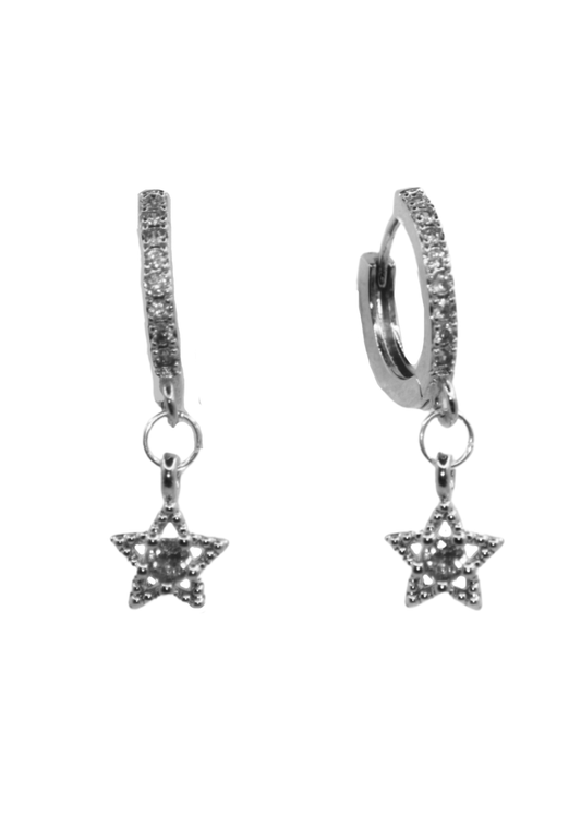 Stella Silver Huggie Earrings