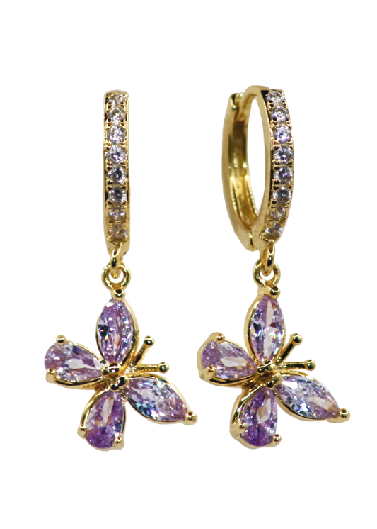 Eleanor Purple Huggie Earrings